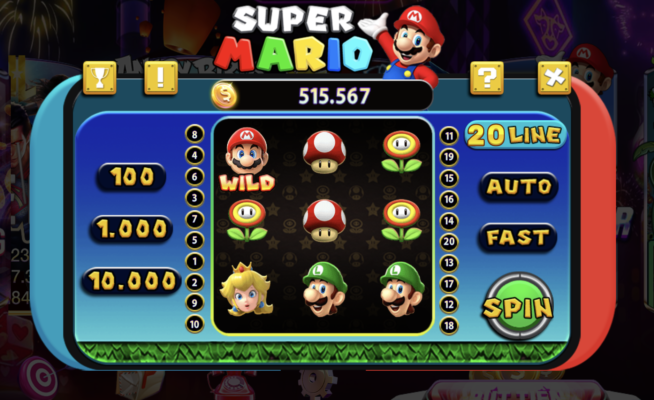 Bảng hệ số trả thưởng của Super Mario tại 789club 
