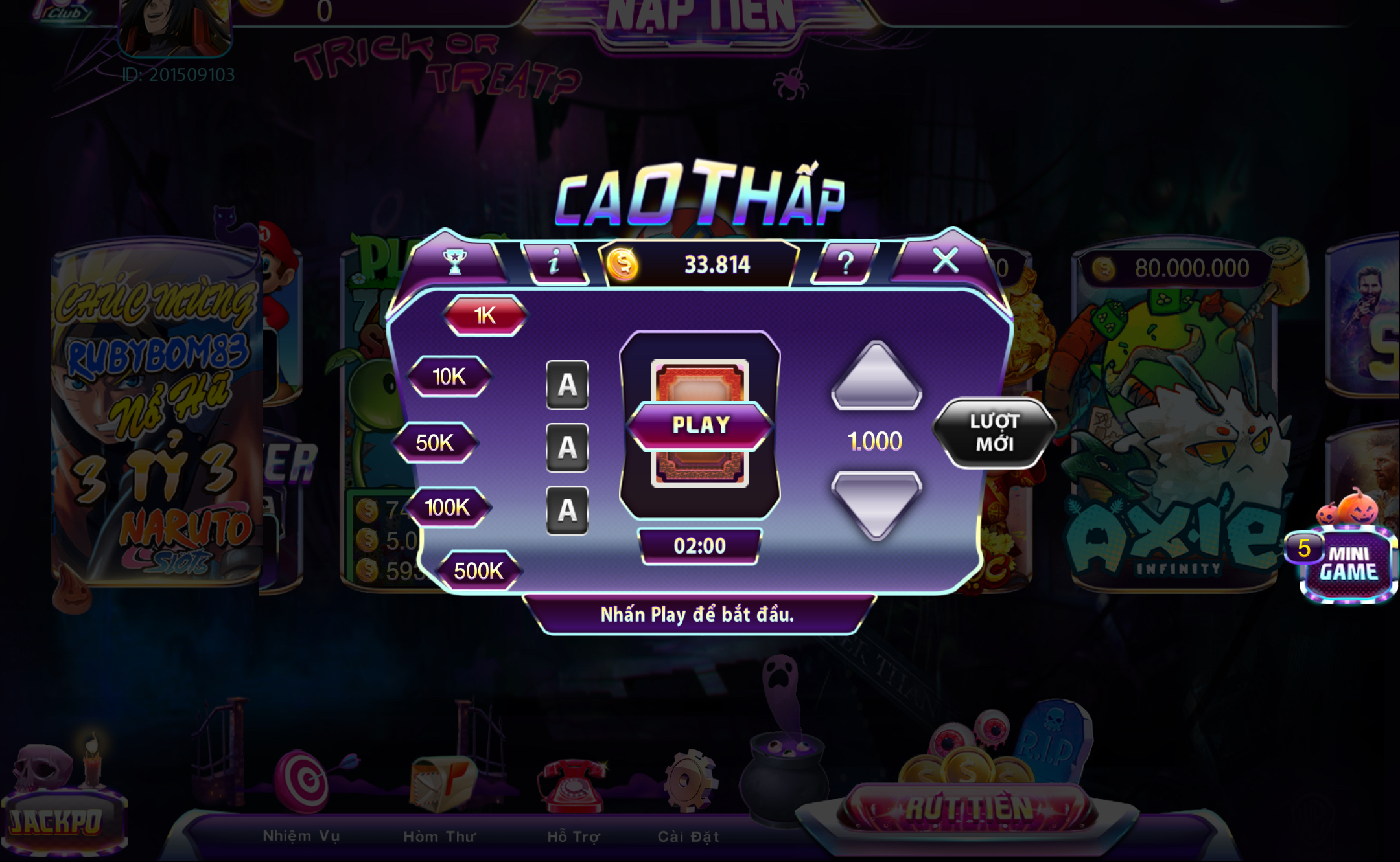 Hướng dẫn cách chơi mini game Cao Thấp tại 789club