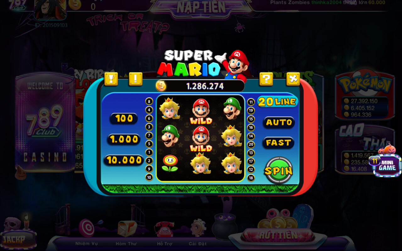 Nét thu hút game thủ tham gia Super Mario tại link tai 789club