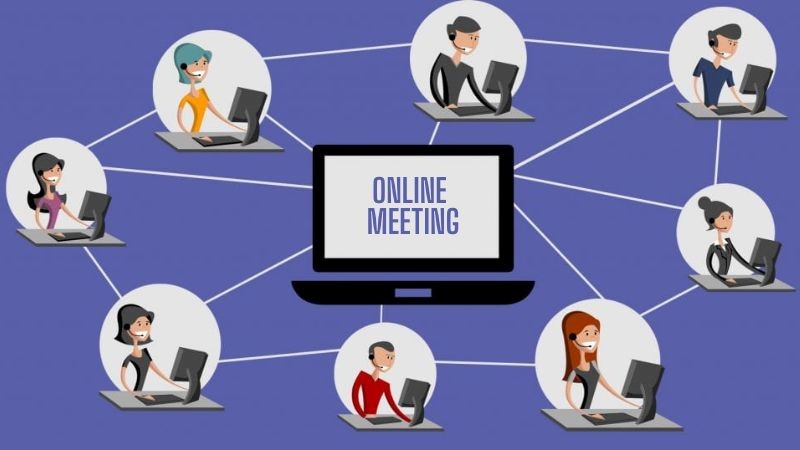 Công ty tổ chức các cuộc họp cả offline và online.